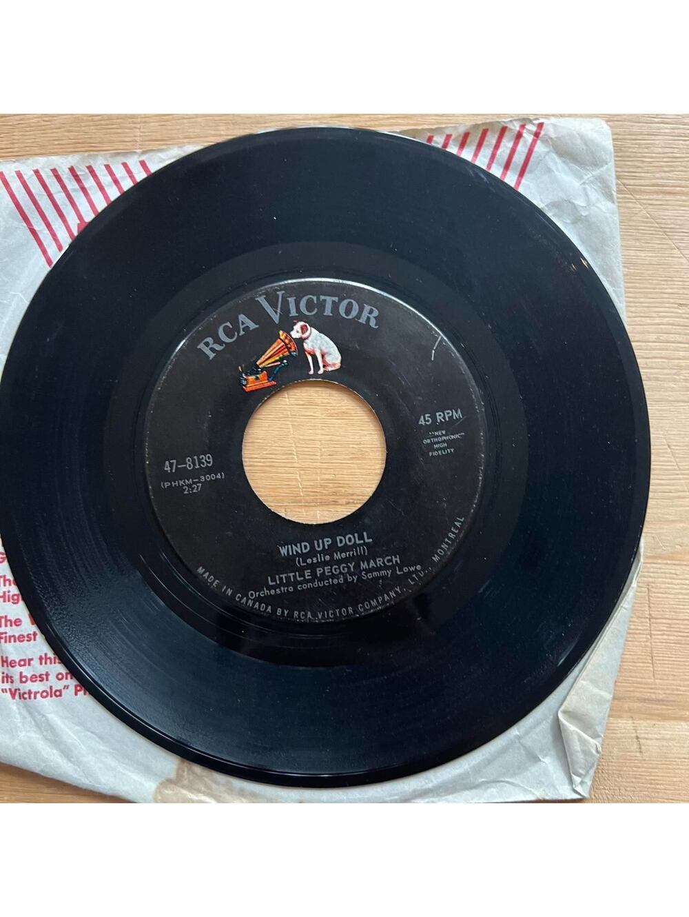 Little Peggy March - Wind up Doll/I will Follow Him 45rpm VG+ R15